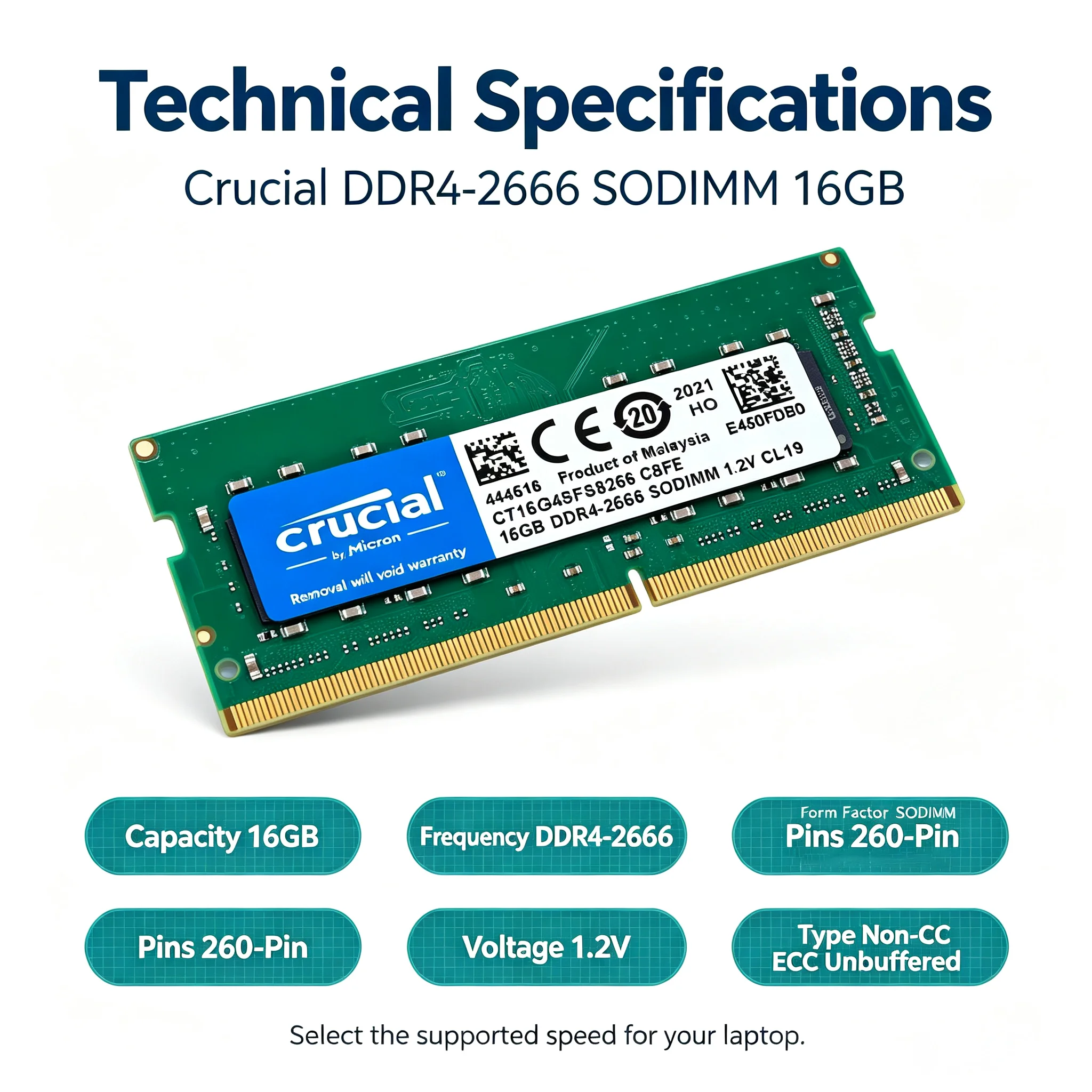 Crucial DDR4 Laptop RAM SODIMM - Ddr4 2400Mhz ulasan dan harga