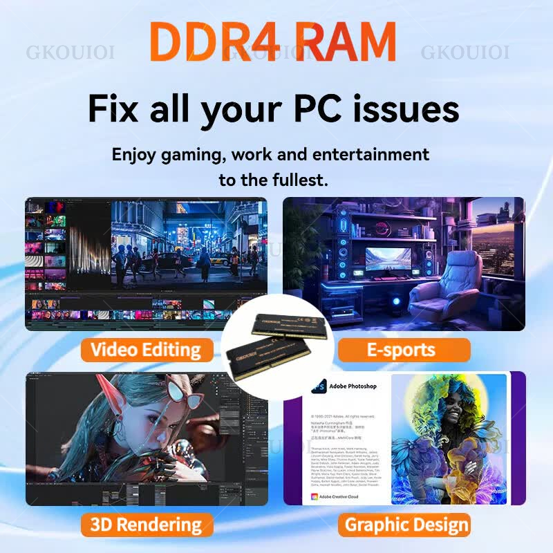 GKOUIOI DDR4 Memoria Ram 4GB 8 - Ddr4 2400Mhz ulasan dan harga